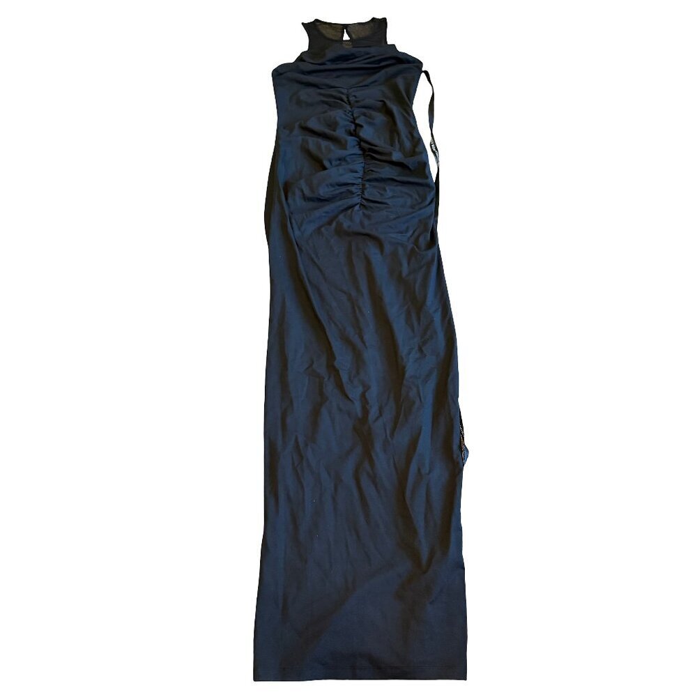 Club L London Black Maternity Cowl Neck Ruched Maxi Dress Pregnancy Size 4 NWT